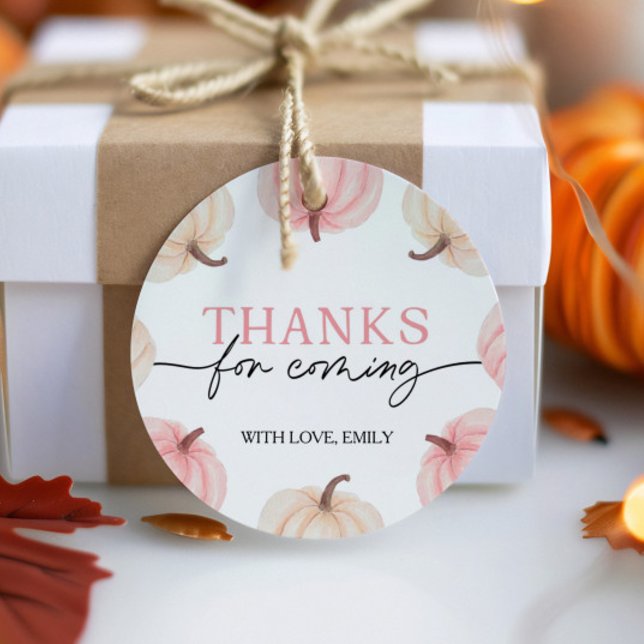 Little Pumpkin Turning One Birthday Thank You Tag (Creator Uploaded)