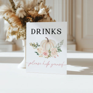 Little Pumpkin Turning One Drinks Bar Sign