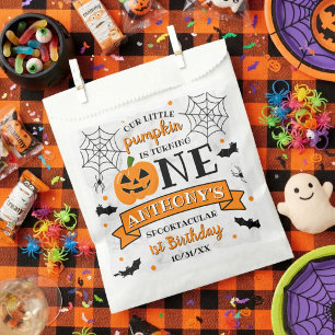 Little Pumpkin Turning One Halloween 1st Birthday Favour Bags