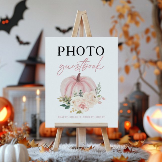 Little Pumpkin Turning One Photo Guestbook Sign (Creator Uploaded)
