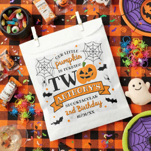 Little Pumpkin Turning Two Halloween 2nd Birthday Favour Bags