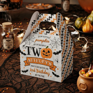 Little Pumpkin Turning Two Halloween 2nd Birthday Favour Box