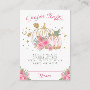 Little Pumpkin Twin Girl Sprinkle Diaper Raffle Enclosure Card