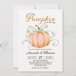 Little Pumpkin Vintage Baby Shower Invitation