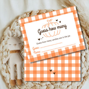 Little Pumpkin Vintage Shower Guess How Many Card
