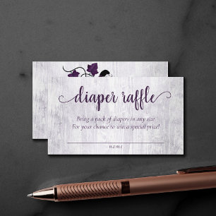 Little Pumpkin   Violet Plum Purple Diaper Raffle Enclosure Card