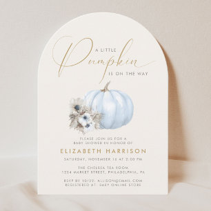Little Pumpkin Watercolor Baby Boy Shower Arch Invitation