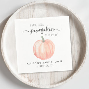 Little Pumpkin Watercolor Baby Shower Napkin
