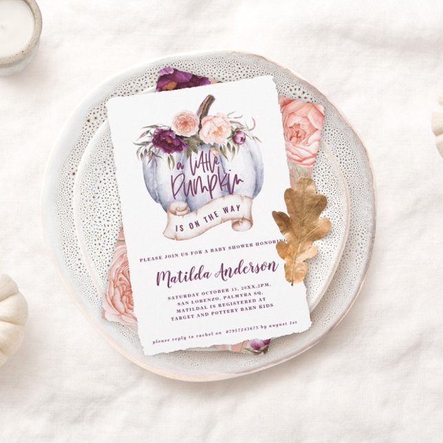 Little pumpkin watercolor fall baby shower (Creator Uploaded)