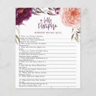 Little pumpkin watercolor floral baby shower game flyer