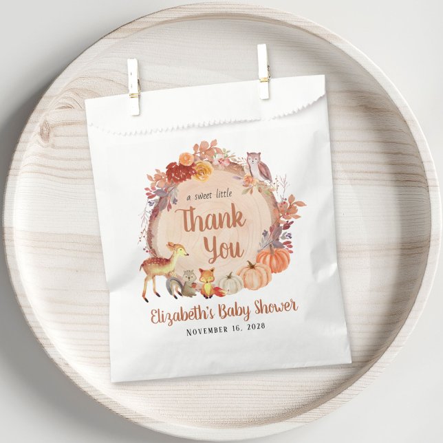 Little Pumpkin Woodland Baby Shower Thank You Favour Bags (Creator Uploaded)