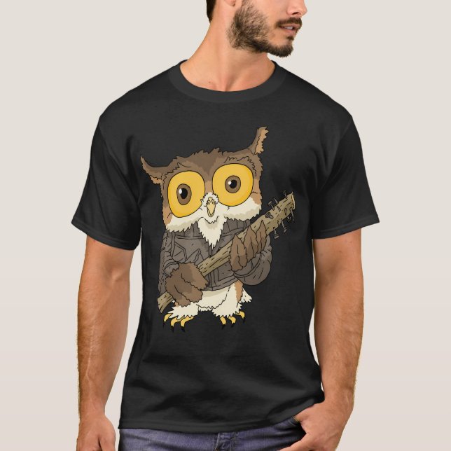 Little Punk Gangster Owl. T-Shirt (Front)