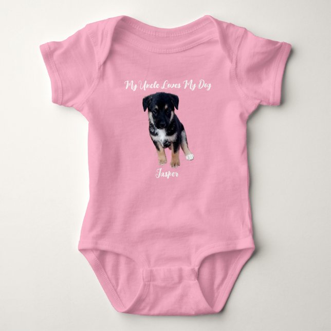 Little Pup's Pal: Personalised Dog Photo Baby Body Baby Bodysuit (Front)