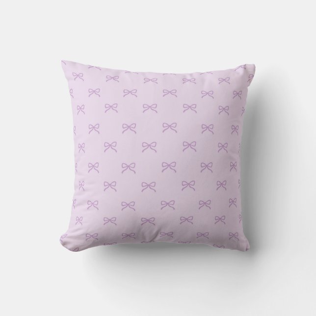 Little Purple Bow Feminine Pastel & Coquette  Cushion (Front)
