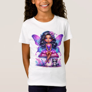 Little Purple Fairy Sitting on a Mushroom T-Shirt