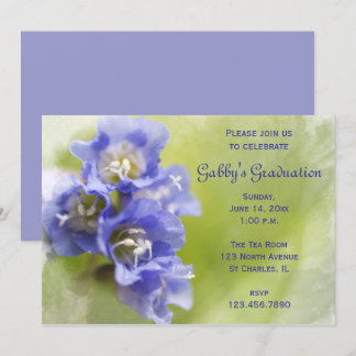 LIttle Purple Flowers Graduation Party Invitation