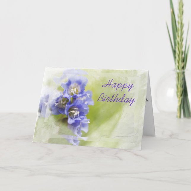 Little Purple Flowers Happy Birthday Card (Front)