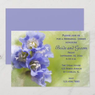 Little Purple Flowers Wedding Rehearsal Dinner Invitation