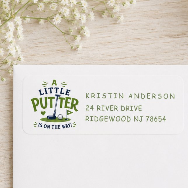 Little Putter Baby Shower Address Label (Creator Uploaded)