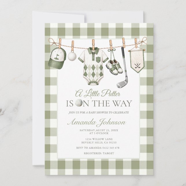 Little Putter Baby Shower Invitation (Front)