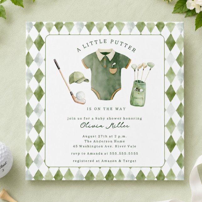 Little Putter Baby Shower Invitation (Creator Uploaded)