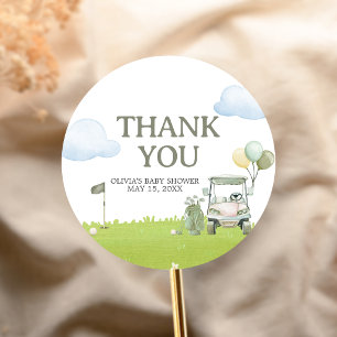 Little Putter Golf Baby Shower Classic Round Sticker