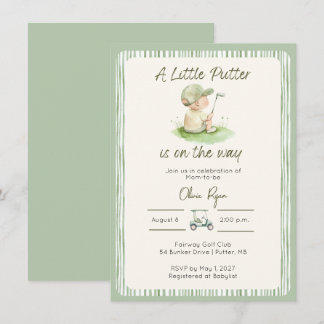 Little Putter Golf Baby Shower Invitation