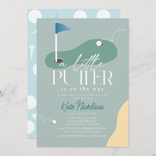 Little Putter Golf Course Fairway Boy Baby Shower Invitation