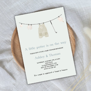 Little Putter Golf Cute Gender Neutral Baby Shower Invitation