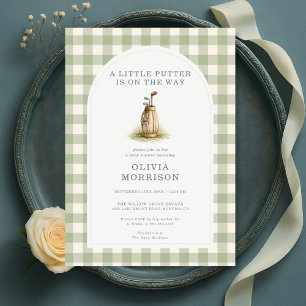 Little Putter Golf Gingham Baby Shower Invitation