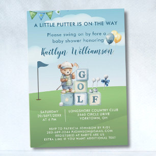 Little Putter on the Way Golf Baby Shower Invitation