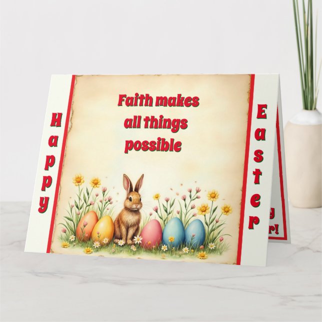 Little Rabbit And Easter Eggs Popular Collection Card (Front)