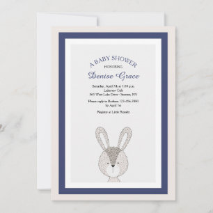 Little Rabbit Blue Invitation