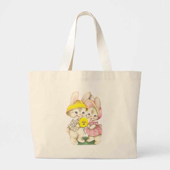 Little rabbits large tote bag (Front)