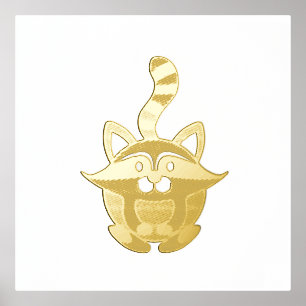 Little Raccoon Foil Prints