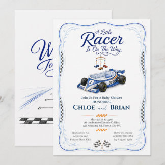 Little Racer Bassinet Shower Invitation