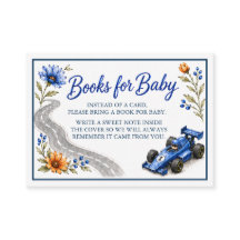 Little Racer Formula One Baby Shower Books Card