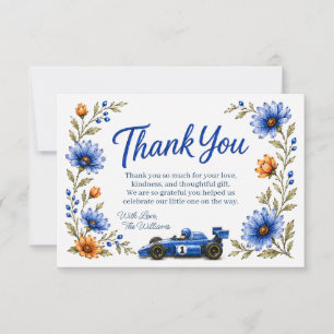 Little Racer Formula One Shower Thank You Card 
