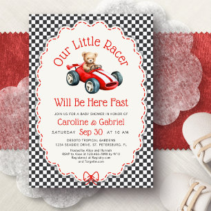Little Racer Race Car Baby Shower Invitation