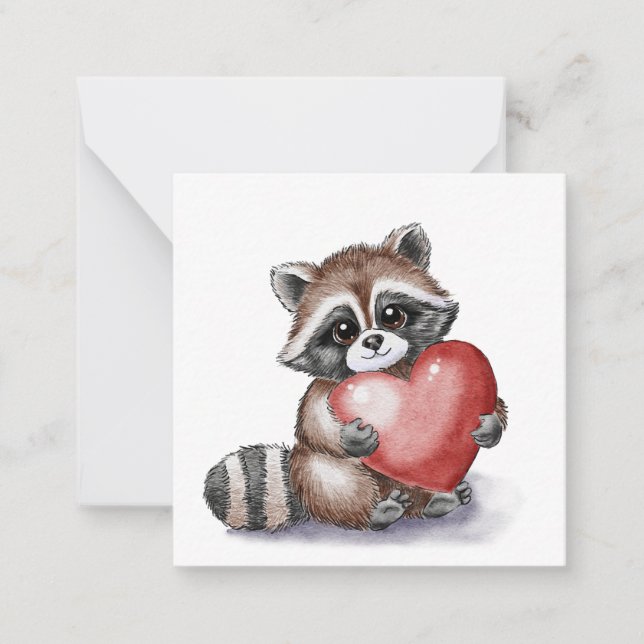 Little Racoon Flat  Card (Front)