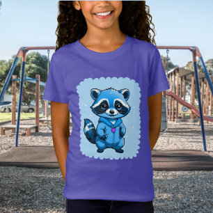 Little Racoon In Blue T-Shirt