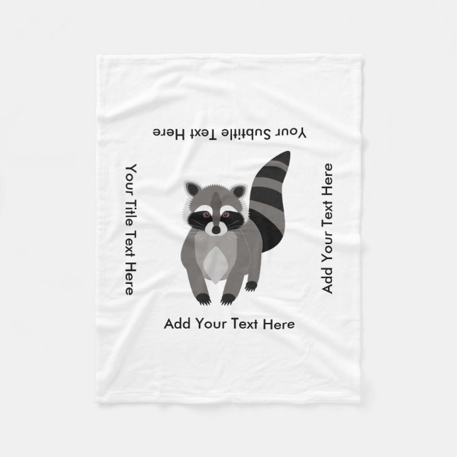 Little Racoon Rascal Personalised Fleece Blanket (Front)