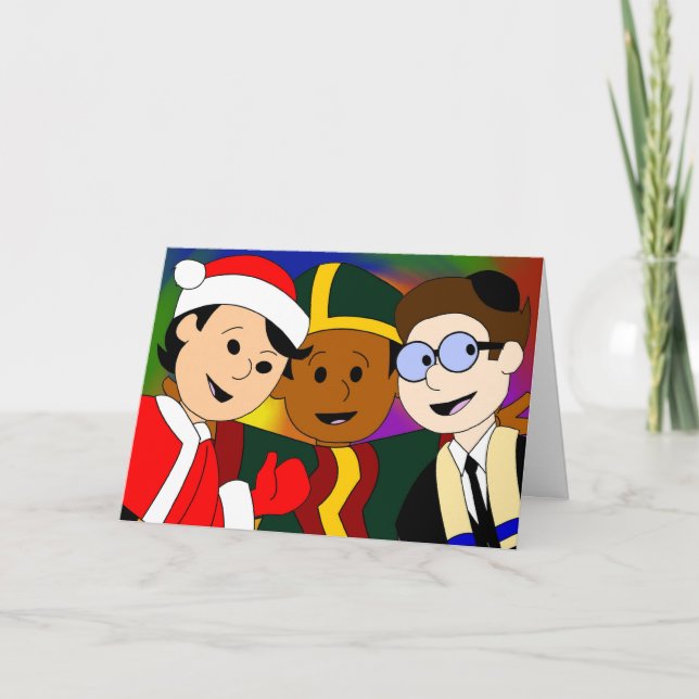 Little Rainbow Comics: Gay Holiday Greeting Card (Front)