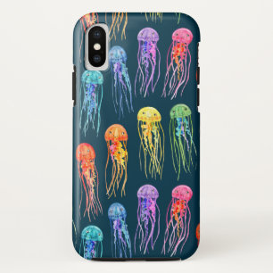 Little Rainbow Jellyfish on Dark Case-Mate iPhone Case