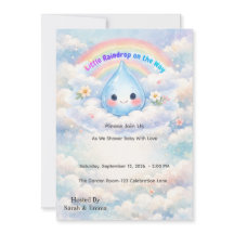 Little Raindrop on the Way Baby Shower Invitation