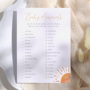 Little Ray of Sunshine Baby Animals Game Invitation