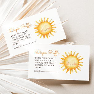 Little Ray of Sunshine Baby Shower Diaper Raffle Enclosure Card
