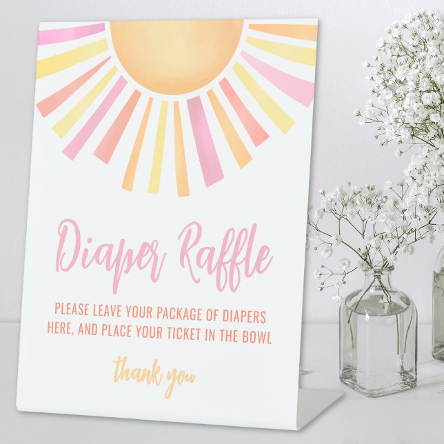 Little Ray Of Sunshine Baby Shower Diaper Raffle Pedestal Sign (Little Ray Of Sunshine Baby Shower Diaper Raffle Pedestal Sign)