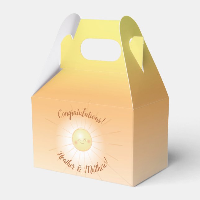 Little Ray of Sunshine Baby Shower Favour Box (Back Side)