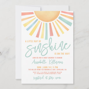 Little Ray Of Sunshine Baby Shower Invitation